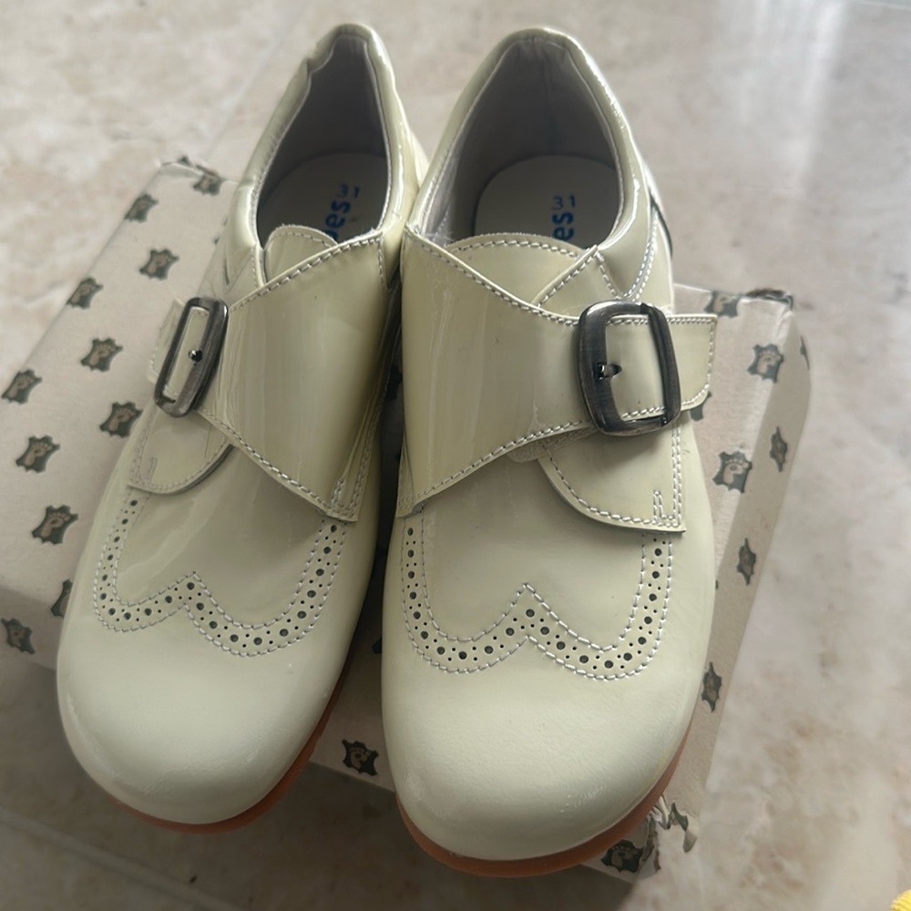 Patent Leather Off white dress shoe